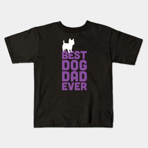 Best Cairn Terrier Dog Dad Ever - Purple Dog Lover Gift Kids T-Shirt by Elsie Bee Designs